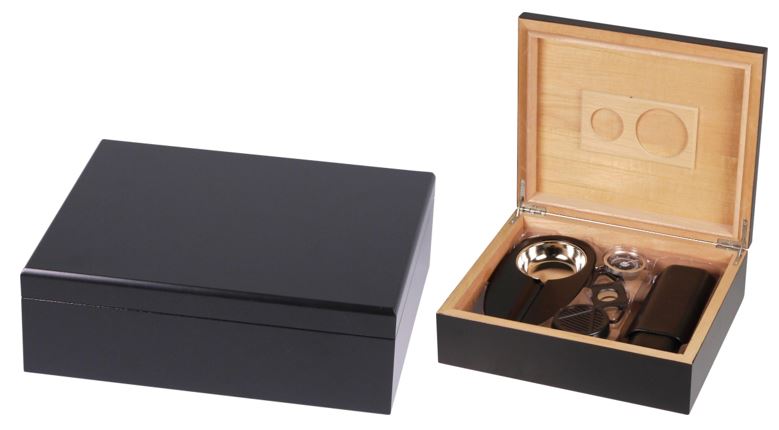 Black Matt Humidor Set